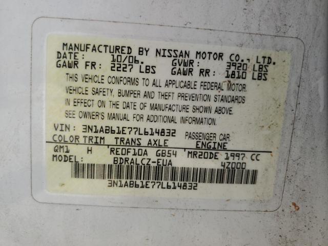 Photo 11 VIN: 3N1AB61E77L614832 - NISSAN SENTRA 2.0 