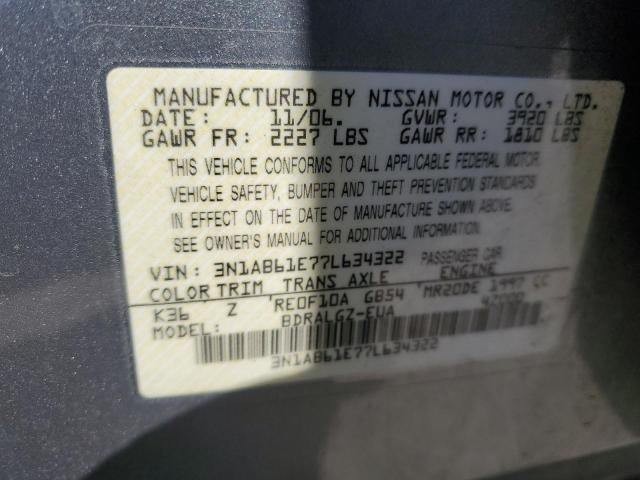 Photo 11 VIN: 3N1AB61E77L634322 - NISSAN SENTRA 