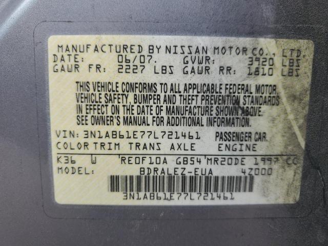 Photo 11 VIN: 3N1AB61E77L721461 - NISSAN SENTRA 2.0 