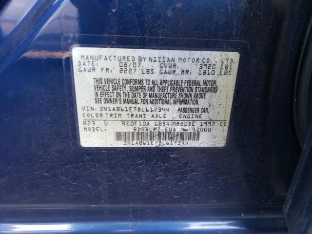 Photo 11 VIN: 3N1AB61E78L617344 - NISSAN SENTRA 