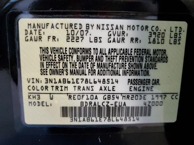 Photo 11 VIN: 3N1AB61E78L648514 - NISSAN SENTRA 