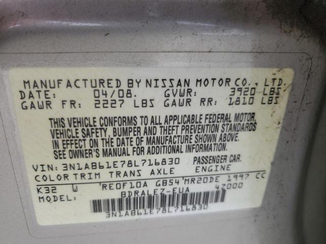 Photo 12 VIN: 3N1AB61E78L716830 - NISSAN SENTRA 