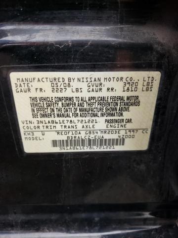 Photo 11 VIN: 3N1AB61E78L721221 - NISSAN SENTRA 