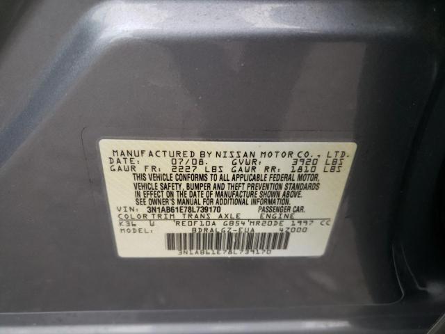 Photo 11 VIN: 3N1AB61E78L739170 - NISSAN SENTRA 