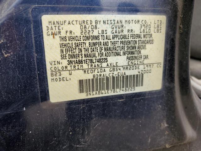 Photo 12 VIN: 3N1AB61E78L748225 - NISSAN SENTRA 