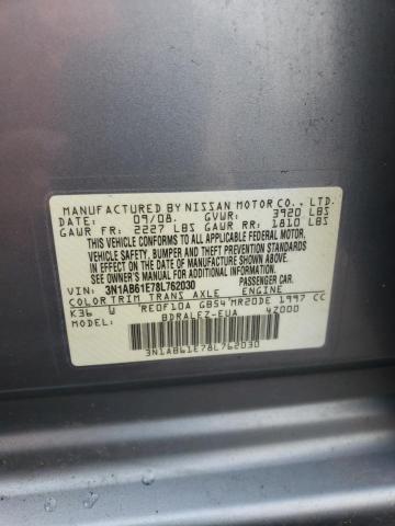 Photo 11 VIN: 3N1AB61E78L762030 - NISSAN SENTRA 