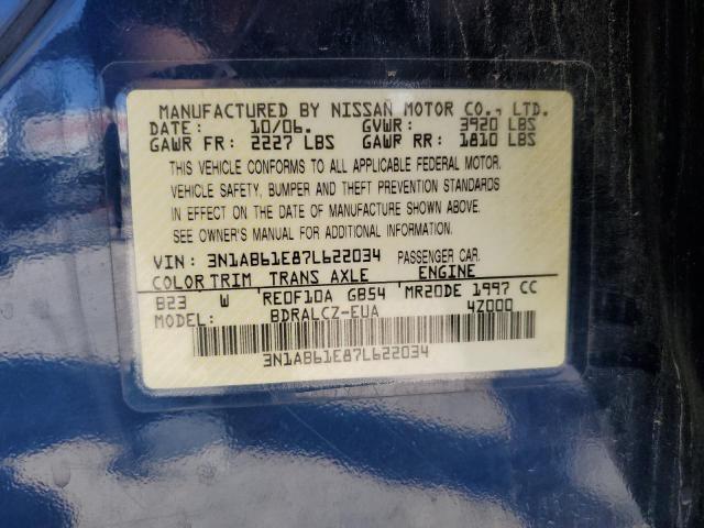 Photo 11 VIN: 3N1AB61E87L622034 - NISSAN SENTRA 