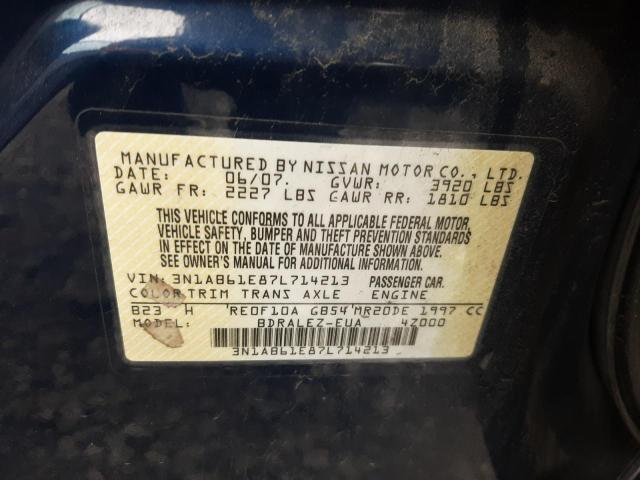 Photo 11 VIN: 3N1AB61E87L714213 - NISSAN SENTRA 