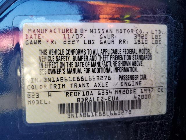 Photo 11 VIN: 3N1AB61E88L663278 - NISSAN SENTRA 2.0 