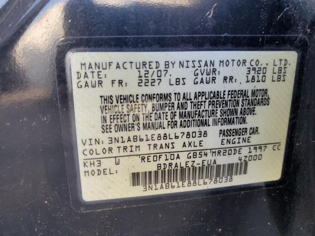 Photo 12 VIN: 3N1AB61E88L678038 - NISSAN SENTRA 