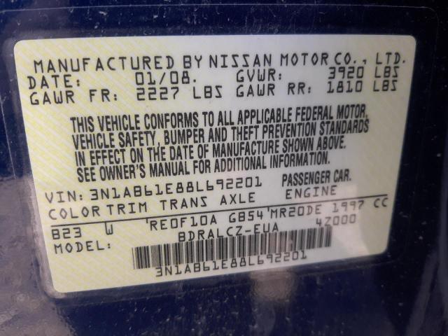 Photo 12 VIN: 3N1AB61E88L692201 - NISSAN SENTRA 