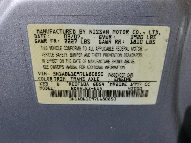 Photo 11 VIN: 3N1AB61E97L680850 - NISSAN SENTRA 