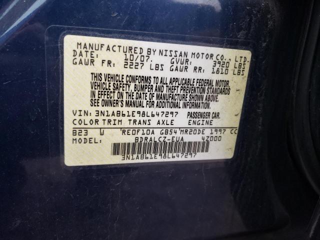 Photo 12 VIN: 3N1AB61E98L647297 - NISSAN SENTRA 