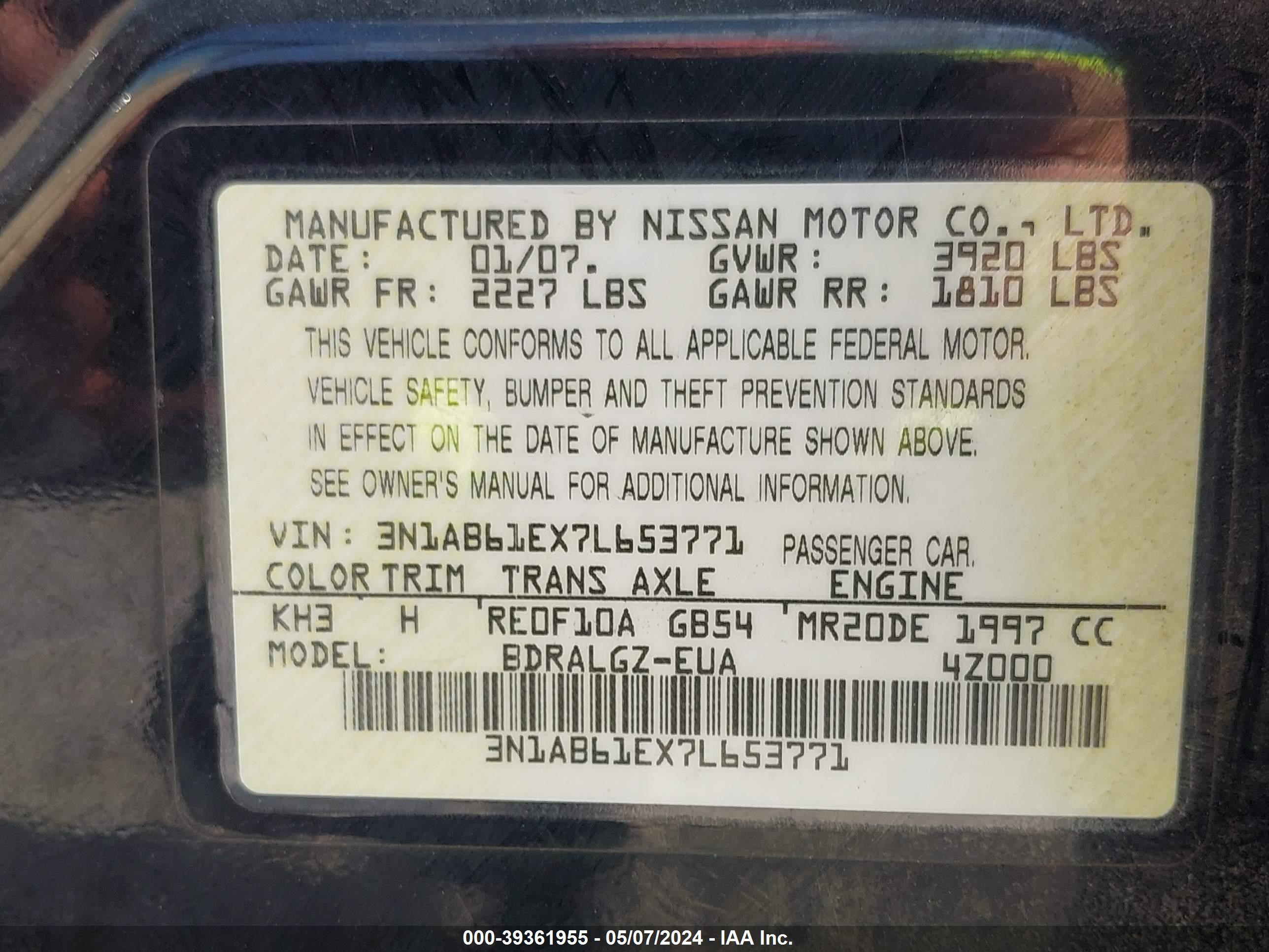 Photo 8 VIN: 3N1AB61EX7L653771 - NISSAN SENTRA 