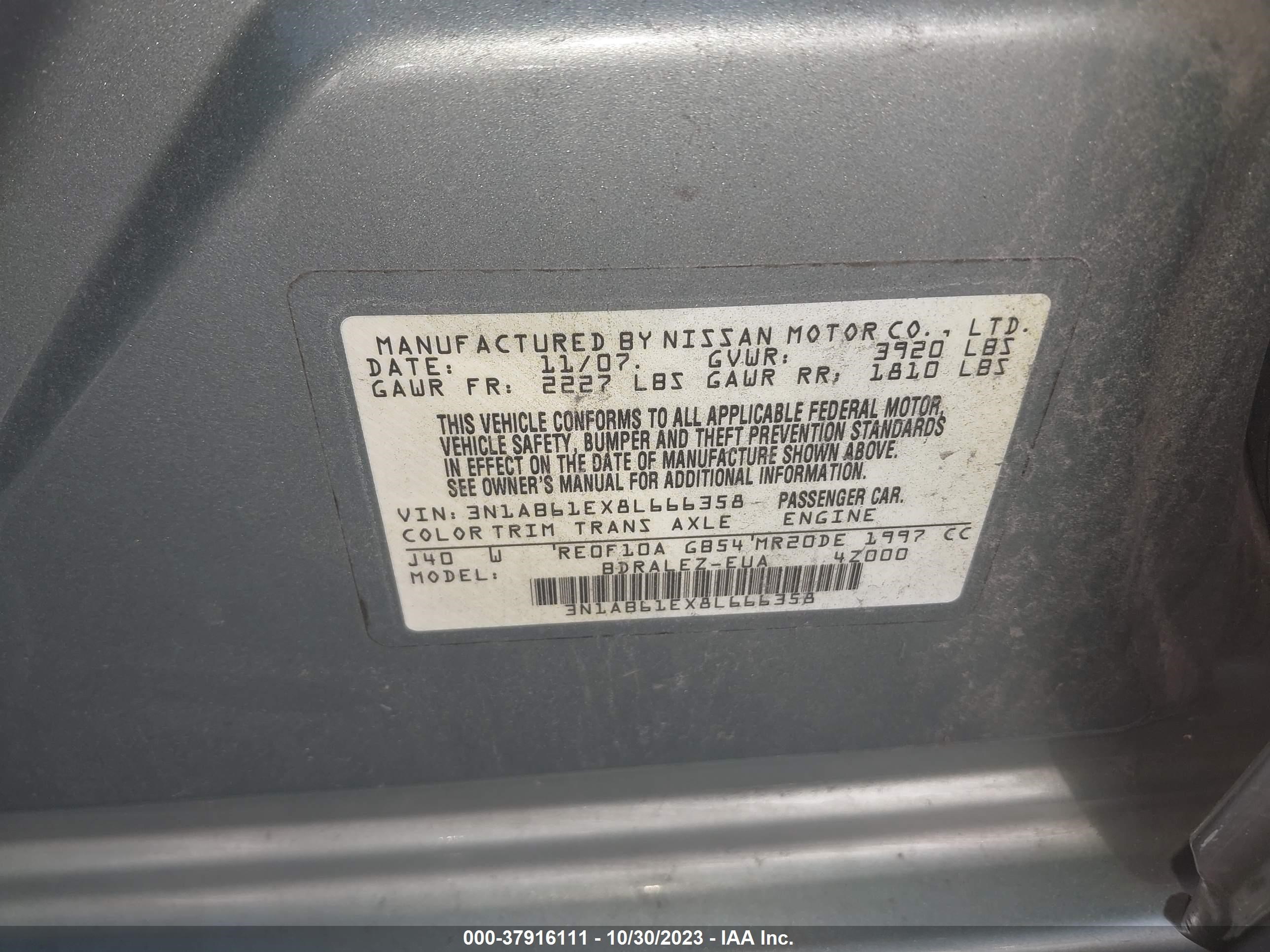 Photo 8 VIN: 3N1AB61EX8L666358 - NISSAN SENTRA 