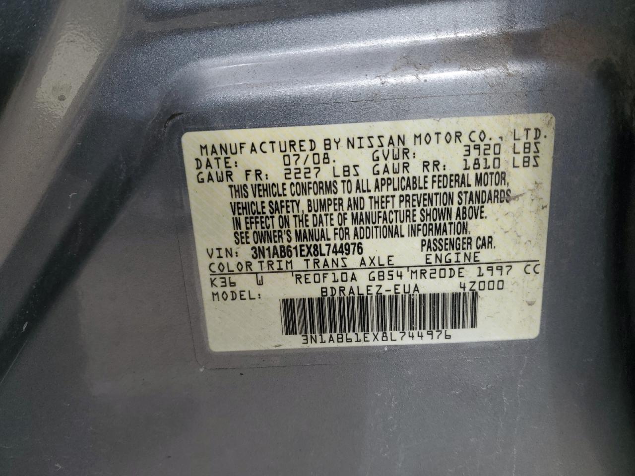 Photo 11 VIN: 3N1AB61EX8L744976 - NISSAN SENTRA 