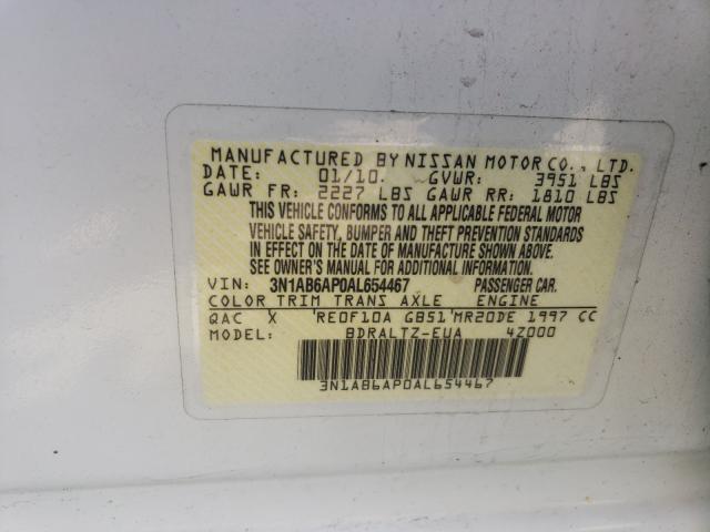 Photo 9 VIN: 3N1AB6AP0AL654467 - NISSAN SENTRA BAS 