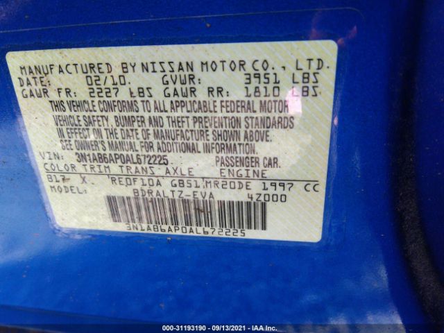 Photo 8 VIN: 3N1AB6AP0AL672225 - NISSAN SENTRA 