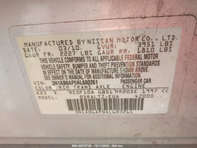 Photo 8 VIN: 3N1AB6AP0AL680261 - NISSAN SENTRA 