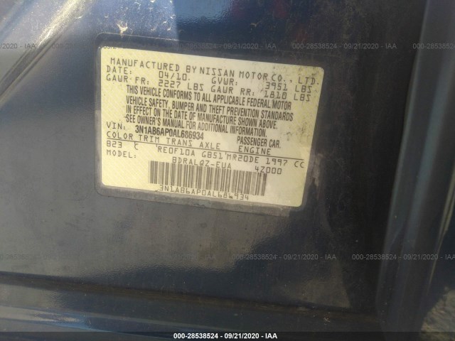 Photo 8 VIN: 3N1AB6AP0AL686934 - NISSAN SENTRA 