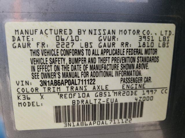 Photo 9 VIN: 3N1AB6AP0AL711122 - NISSAN SENTRA 