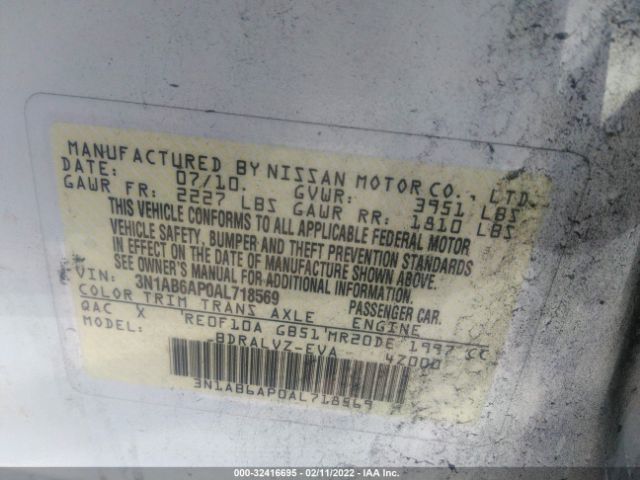 Photo 8 VIN: 3N1AB6AP0AL718569 - NISSAN SENTRA 