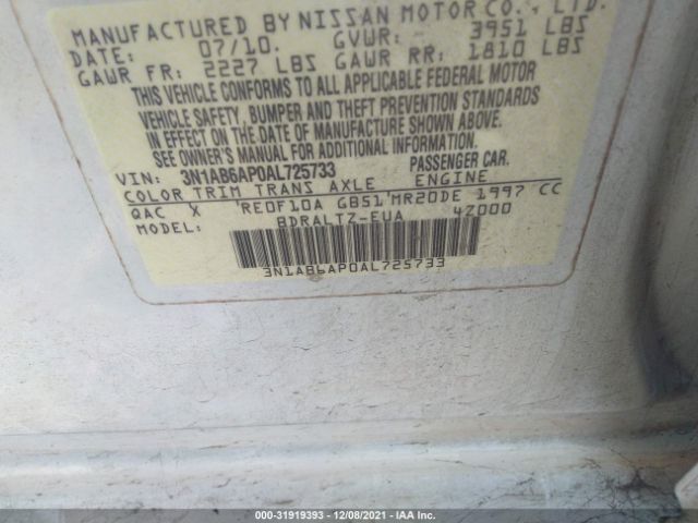 Photo 8 VIN: 3N1AB6AP0AL725733 - NISSAN SENTRA 