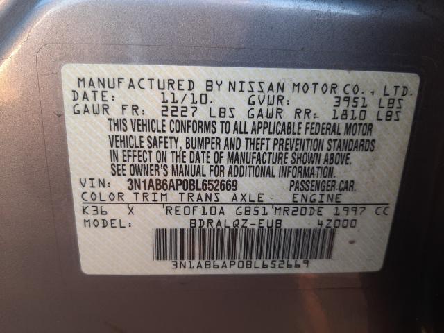 Photo 9 VIN: 3N1AB6AP0BL652669 - NISSAN SENTRA 2.0 