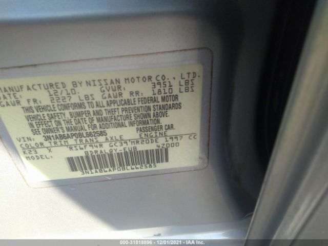 Photo 8 VIN: 3N1AB6AP0BL662585 - NISSAN SENTRA 