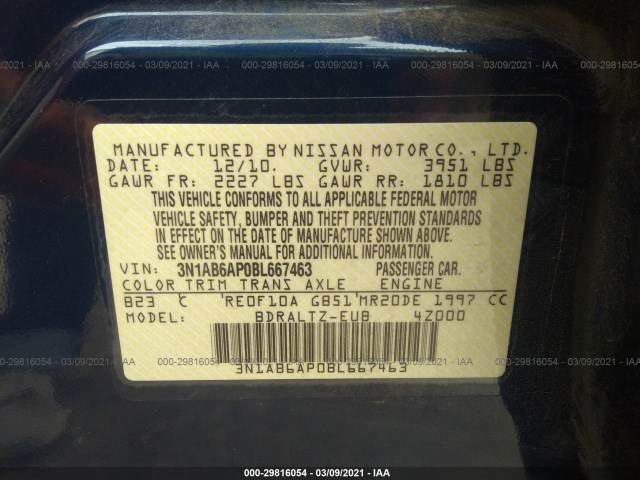 Photo 8 VIN: 3N1AB6AP0BL667463 - NISSAN SENTRA 