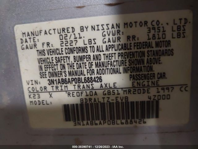 Photo 8 VIN: 3N1AB6AP0BL688426 - NISSAN SENTRA 