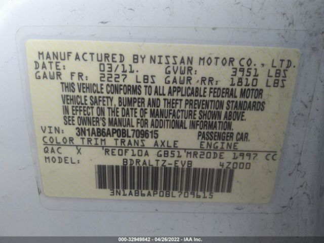 Photo 8 VIN: 3N1AB6AP0BL709615 - NISSAN SENTRA 