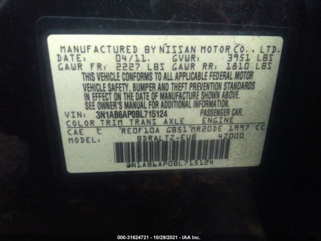 Photo 8 VIN: 3N1AB6AP0BL715124 - NISSAN SENTRA 2.0 