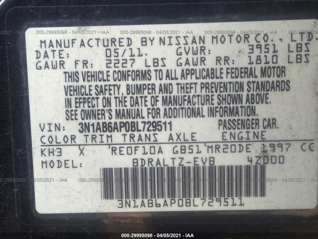 Photo 8 VIN: 3N1AB6AP0BL729511 - NISSAN SENTRA 