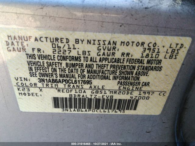 Photo 8 VIN: 3N1AB6AP0CL617695 - NISSAN SENTRA 