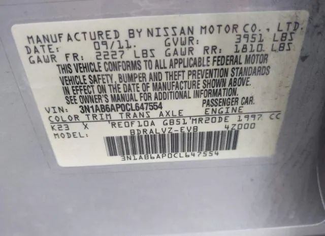 Photo 8 VIN: 3N1AB6AP0CL647554 - NISSAN SENTRA 