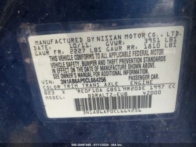 Photo 8 VIN: 3N1AB6AP0CL664256 - NISSAN SENTRA 