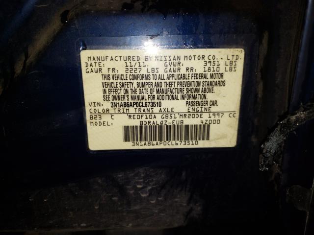 Photo 9 VIN: 3N1AB6AP0CL673510 - NISSAN SENTRA 2.0 