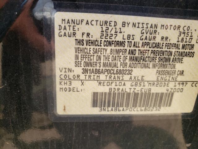 Photo 9 VIN: 3N1AB6AP0CL680232 - NISSAN SENTRA SR 