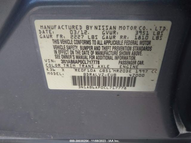 Photo 8 VIN: 3N1AB6AP0CL717778 - NISSAN SENTRA 