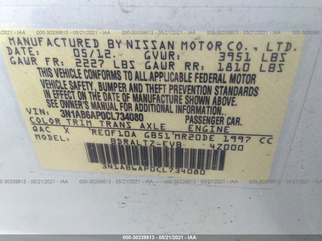 Photo 8 VIN: 3N1AB6AP0CL734080 - NISSAN SENTRA 