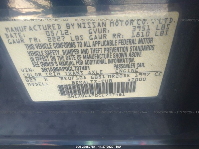 Photo 8 VIN: 3N1AB6AP0CL737481 - NISSAN SENTRA 