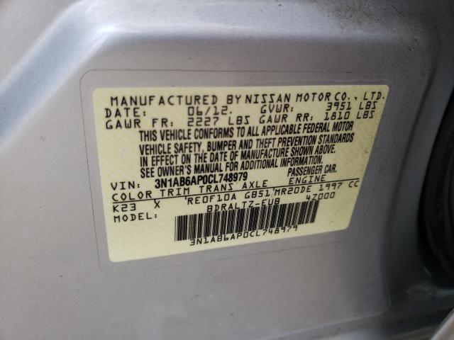 Photo 9 VIN: 3N1AB6AP0CL748979 - NISSAN SENTRA 2.0 