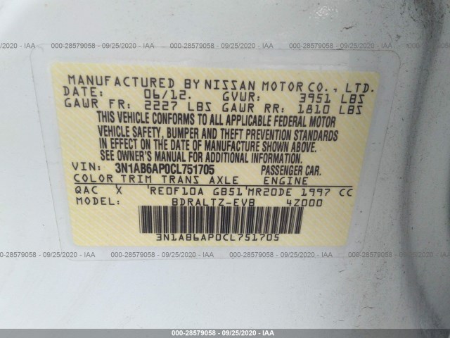 Photo 8 VIN: 3N1AB6AP0CL751705 - NISSAN SENTRA 