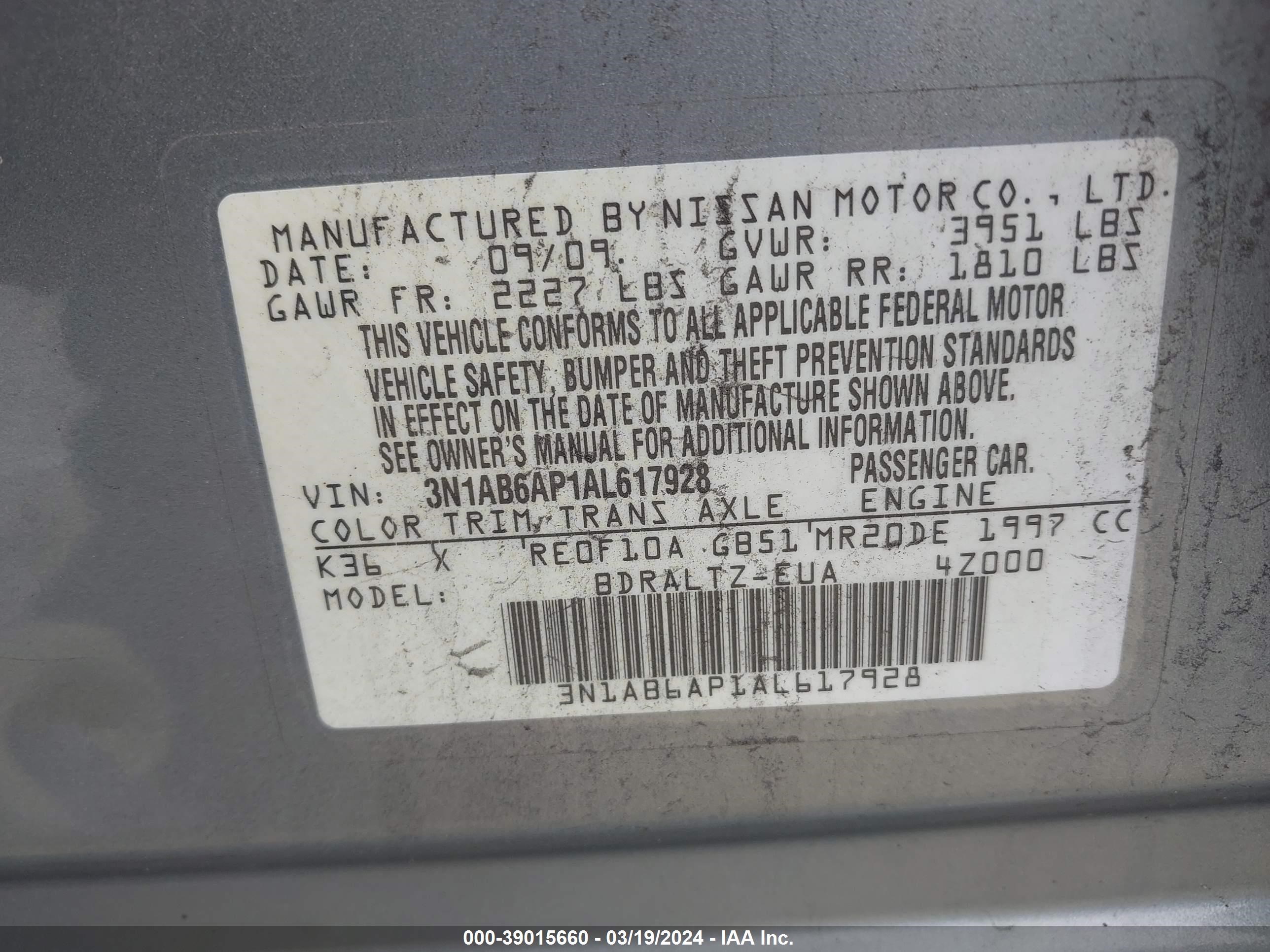 Photo 8 VIN: 3N1AB6AP1AL617928 - NISSAN SENTRA 