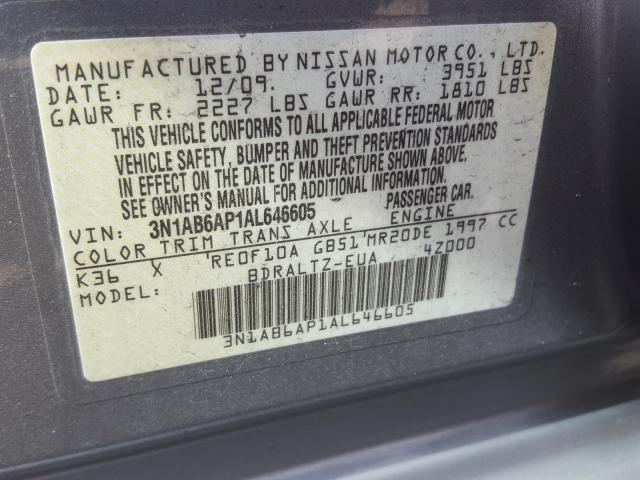 Photo 9 VIN: 3N1AB6AP1AL646605 - NISSAN SENTRA 2.0 