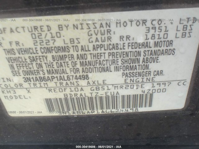 Photo 8 VIN: 3N1AB6AP1AL674498 - NISSAN SENTRA 