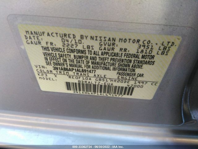 Photo 8 VIN: 3N1AB6AP1AL691477 - NISSAN SENTRA 