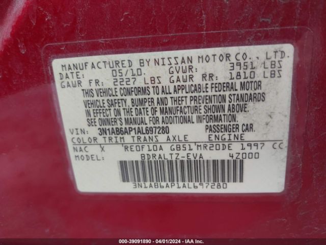 Photo 8 VIN: 3N1AB6AP1AL697280 - NISSAN SENTRA 