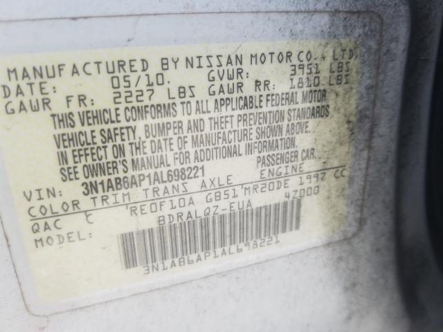 Photo 9 VIN: 3N1AB6AP1AL698221 - NISSAN SENTRA 2.0 